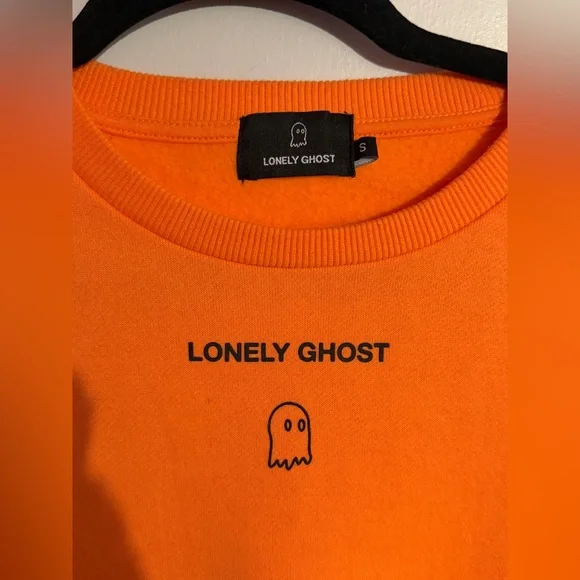 Lonely Ghost Orange Crewneck “Text me when you get home” Sweater. Size S. - Picture 4 of 6